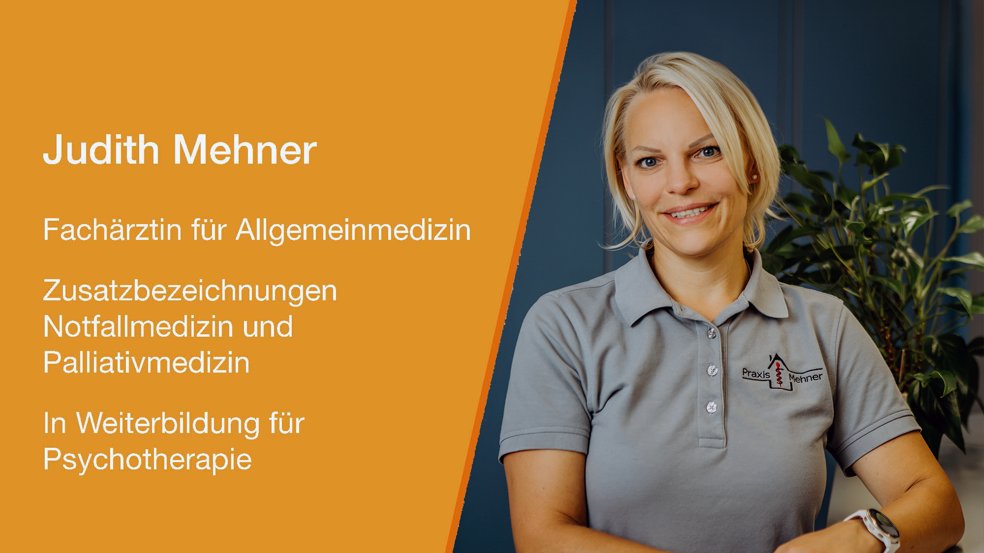 Judith Mehner, Fachärztin für Allgemeinmedizin mit Zusatzbezeichnungen Notfallmedizin und Palliativmedizin